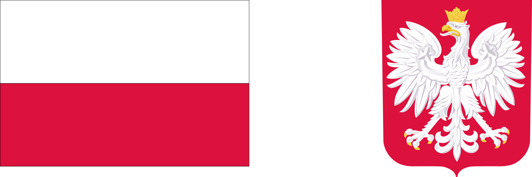 Flaga oraz Godło Polski.