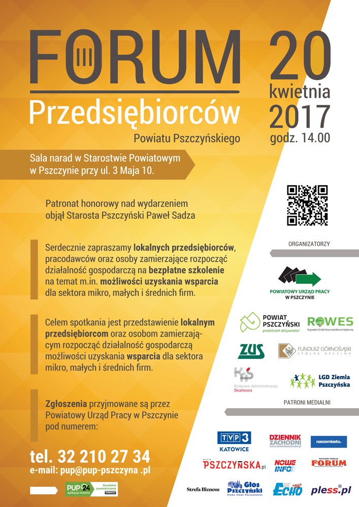 Plakat Forum Przedsiębiorców Powiatu Pszczyńskiego